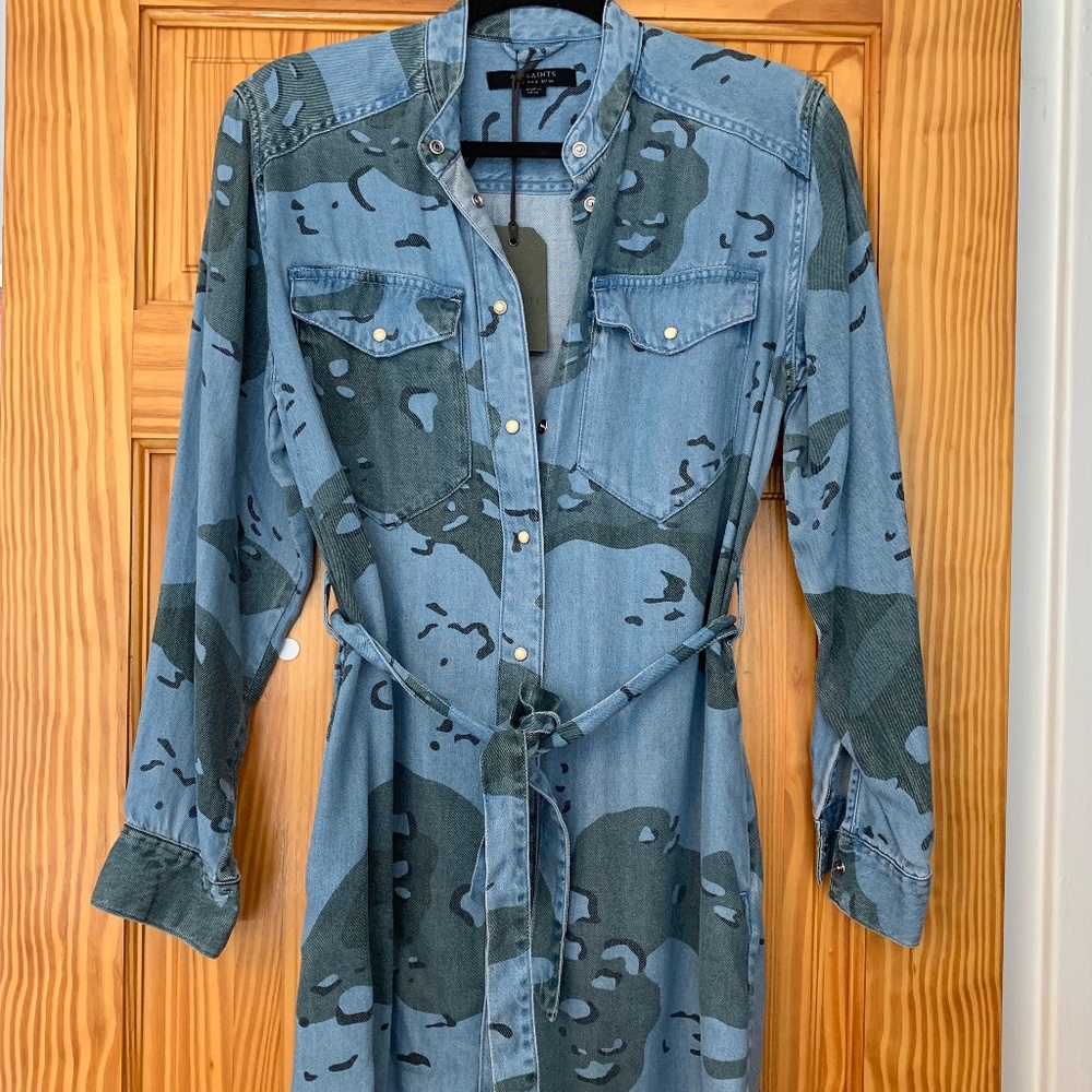 All Saints Denim Camo print dress - Size US 4